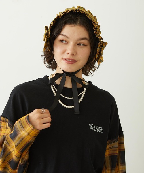 MILKFED.（ミルクフェド）の「FRILLED TARTAN EARMUFFS（イヤーマフ・レディース・レッド/ブラック/イエロー・ONE SIZE）」の19枚目の写真