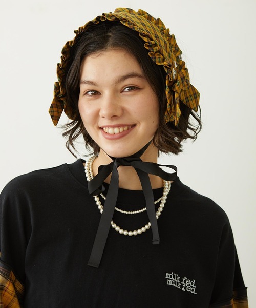 MILKFED.（ミルクフェド）の「FRILLED TARTAN EARMUFFS（イヤーマフ・レディース・レッド/ブラック/イエロー・ONE SIZE）」の20枚目の写真
