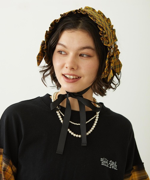 MILKFED.（ミルクフェド）の「FRILLED TARTAN EARMUFFS（イヤーマフ・レディース・レッド/ブラック/イエロー・ONE SIZE）」の21枚目の写真