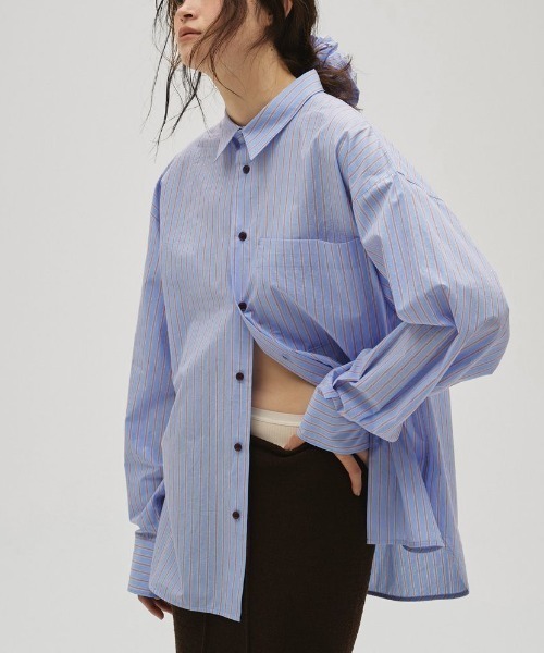 TODAYFUL（トゥデイフル）の「Stripe Pocket Shirts 12610424（シャツ/ブラウス・レディース・ブラウン/ピンク/ライトグリーン/ライトブルー・FREE）」の4枚目の写真