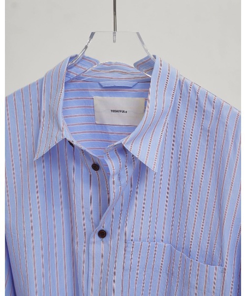 TODAYFUL（トゥデイフル）の「Stripe Pocket Shirts 12610424（シャツ/ブラウス・レディース・ブラウン/ピンク/ライトグリーン/ライトブルー・FREE）」の22枚目の写真