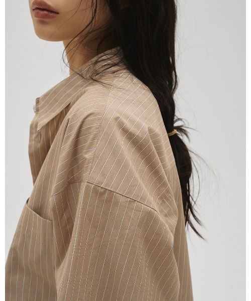 TODAYFUL（トゥデイフル）の「Stripe Pocket Shirts 12610424（シャツ/ブラウス・レディース・ブラウン/ピンク/ライトグリーン/ライトブルー・FREE）」の5枚目の写真