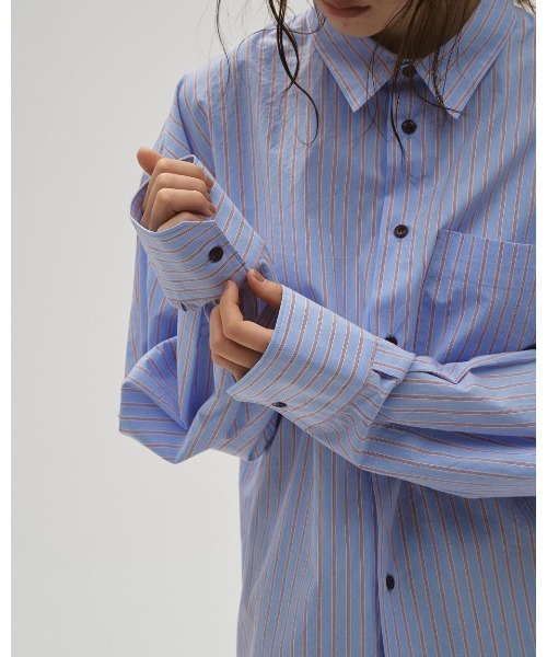 TODAYFUL（トゥデイフル）の「Stripe Pocket Shirts 12610424（シャツ/ブラウス・レディース・ブラウン/ピンク/ライトグリーン/ライトブルー・FREE）」の8枚目の写真