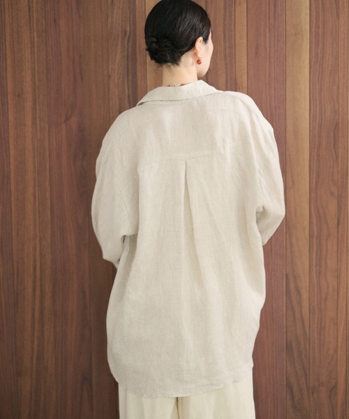 LAULEN(ローレン)の「front tuck line linen shirt /フロントタックラインリネンシャツ(シャツ/ブラウス・レディース・ベージュ/アイボリー・FREE)」の7枚目の写真