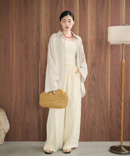 LAULEN(ローレン)の「front tuck line linen shirt /フロントタックラインリネンシャツ(シャツ/ブラウス・レディース・ベージュ/アイボリー・FREE)」の10枚目の写真
