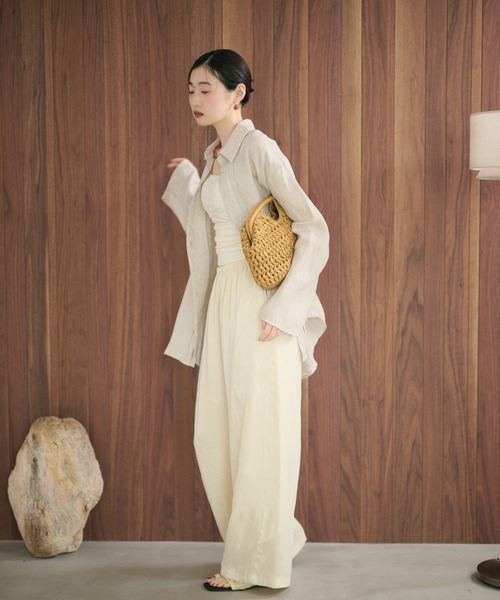 LAULEN(ローレン)の「front tuck line linen shirt /フロントタックラインリネンシャツ(シャツ/ブラウス・レディース・ベージュ/アイボリー・FREE)」の11枚目の写真