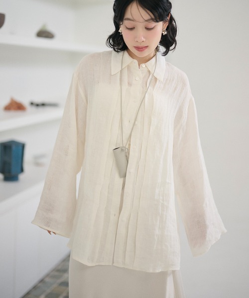 LAULEN(ローレン)の「front tuck line linen shirt /フロントタックラインリネンシャツ(シャツ/ブラウス・レディース・ベージュ/アイボリー・FREE)」の20枚目の写真
