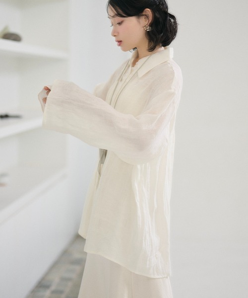 LAULEN(ローレン)の「front tuck line linen shirt /フロントタックラインリネンシャツ(シャツ/ブラウス・レディース・ベージュ/アイボリー・FREE)」の21枚目の写真