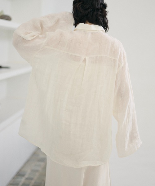 LAULEN(ローレン)の「front tuck line linen shirt /フロントタックラインリネンシャツ(シャツ/ブラウス・レディース・ベージュ/アイボリー・FREE)」の22枚目の写真