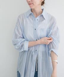 ITEMS URBANRESEARCH | シアープリントストライプシャツ(シャツ/ブラウス)