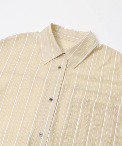 ITEMS URBANRESEARCH(アイテムズ アーバンリサーチ)の「シアープリントストライプシャツ(シャツ/ブラウス・レディース・ピンク/ブルー/ベージュ・FREE)」の9枚目の写真