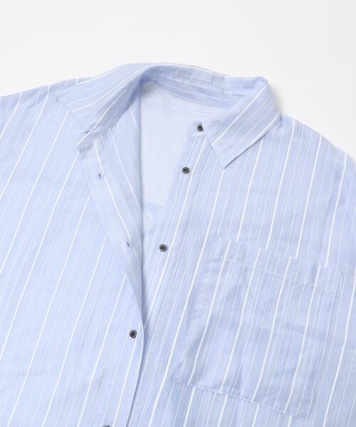 ITEMS URBANRESEARCH(アイテムズ アーバンリサーチ)の「シアープリントストライプシャツ(シャツ/ブラウス・レディース・ピンク/ブルー/ベージュ・FREE)」の16枚目の写真