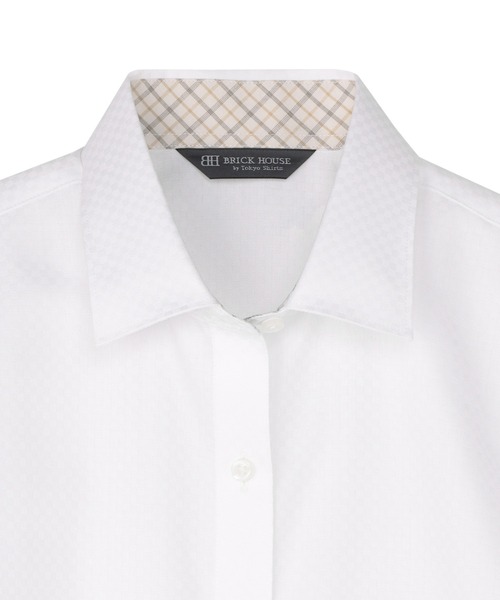 TOKYO SHIRTS（トウキョウシャツ）の「【吸水速乾】 形態安定ノンアイロン ワイド 半袖ビジネスワイシャツ（ビジネスシャツ・レディース・ホワイト・XL/S/M/LL/L）」の3枚目の写真