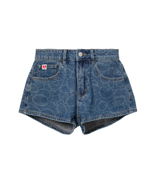 A BATHING APE（アベイシングエイプ）の「CAMO WASHED  DENIM SHORTS（デニムパンツ・レディース・インディゴブルー/ライトインディゴブルー・MEDIUM/X-SMALL/SMALL）」の2枚目の写真