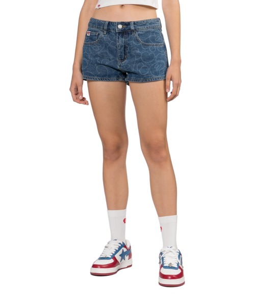 A BATHING APE（アベイシングエイプ）の「CAMO WASHED  DENIM SHORTS（デニムパンツ・レディース・インディゴブルー/ライトインディゴブルー・MEDIUM/X-SMALL/SMALL）」の5枚目の写真