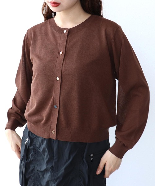 Cepica(セピカ)の「ひんやりUVビジュー釦カーディガン(カーディガン/ボレロ・レディース・コーラル/ブラウン/アイボリー/ブルー・FREE)」の22枚目の写真