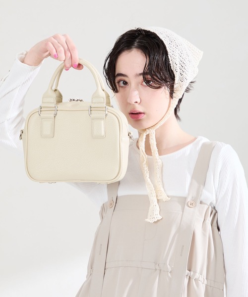 ORiental TRaffic(オリエンタルトラフィック)の「ショルダー 付き ミニ ボストン バッグ /BA-275(ショルダーバッグ・レディース・アイボリー/ブラウン/ブラック・フリ-)」の16枚目の写真