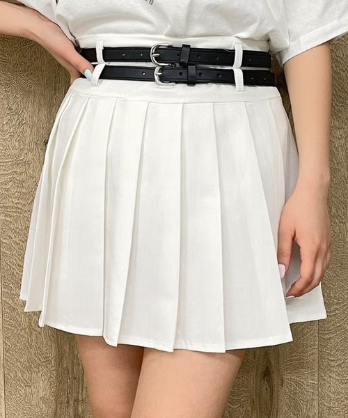 GORGE（ゴージ）の「ダブルベルトプリーツスカパン（その他パンツ・レディース・アイボリー/ブラック・F）」の9枚目の写真
