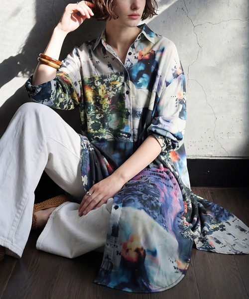 antiqua（アンティカ）の「ロング 羽織り シャツワンピース（シャツワンピース・レディース・その他・P/R）」の12枚目の写真