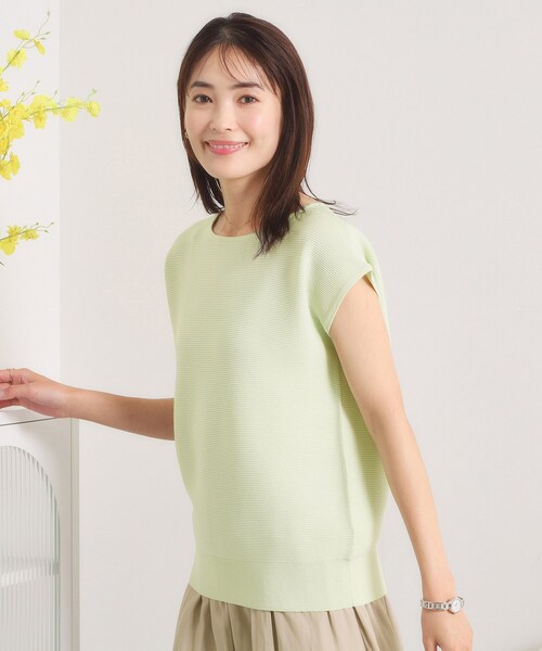 ITS'DEMO（イッツデモ）の「ラメガーターフレンチニット（ニット/セーター・レディース・ピンク/サックスブルー/ライトグリーン/オフホワイト・00）」の2枚目の写真