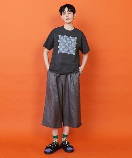 FRAPBOIS（フラボア）の「ガーデンフローＴシャツ（Tシャツ/カットソー・レディース・チャコールグレー/クリーム・1/2）」の14枚目の写真