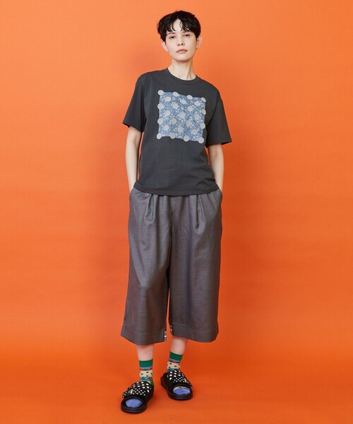 FRAPBOIS（フラボア）の「ガーデンフローＴシャツ（Tシャツ/カットソー・レディース・チャコールグレー/クリーム・1/2）」の17枚目の写真