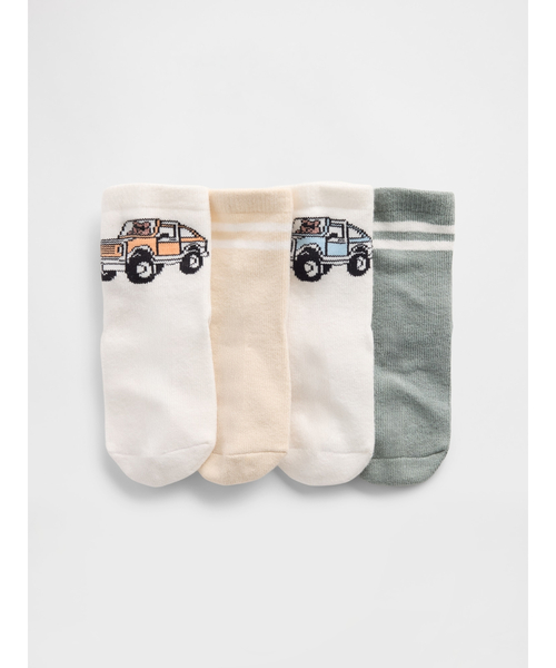 GAP(ギャップ)の「ブラナンベア&ストライプ ソックス 4足セット (幼児・ベビー)(ソックス/靴下・キッズ・マルチ・2-3 YRS/12-24M/4-5 YRS)」の1枚目の写真