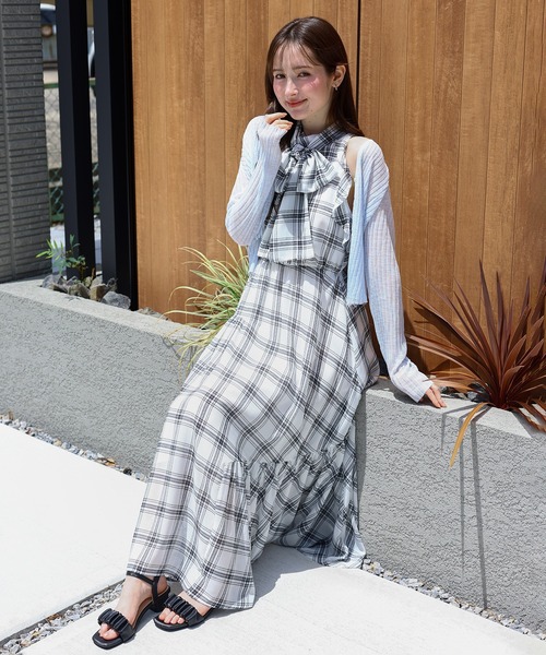BLUEEAST(ブルーイースト)の「《2サイズ展開》アメスリ 2WAYリボンタイワンピース(ワンピース・レディース・ブラック/ホワイト・MEDIUM/LARGE)」の9枚目の写真
