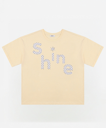 UPDRAFT（アップドラフト）の「OVERSIZED SHINE APPLIQUE T-SHIRTS [BUTTER CREAM]（Tシャツ/カットソー）」