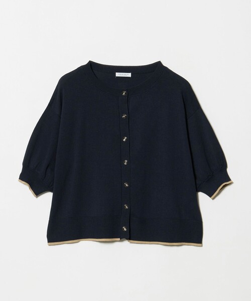 A DAY IN THE LIFE UNITED ARROWS(アデイインザライフユナイテッドアローズ)の「ヘムライン ショートスリーブカーディガン ‐ウォッシャブル‐<A DAY IN THE LIFE>(ニット/セーター・レディース・ネイビー/ナチュラル/ベージュ/ブラウン系・FREE)」の10枚目の写真