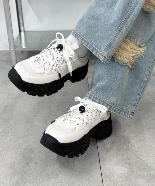 WEGO(ウィゴー)の「WEGO/コードMIXスニーカー(スニーカー・レディース・ブラック/ホワイト・MEDIUM/LARGE/SMALL)」の20枚目の写真