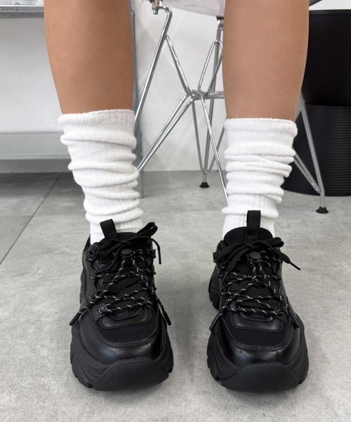 WEGO(ウィゴー)の「WEGO/コードMIXスニーカー(スニーカー・レディース・ブラック/ホワイト・MEDIUM/LARGE/SMALL)」の21枚目の写真