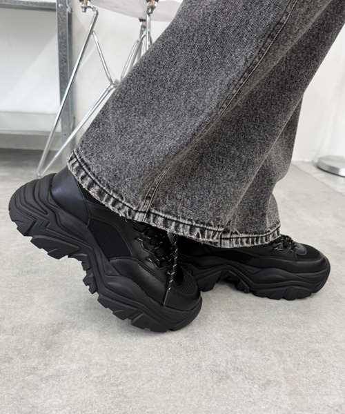 WEGO(ウィゴー)の「WEGO/コードMIXスニーカー(スニーカー・レディース・ブラック/ホワイト・MEDIUM/LARGE/SMALL)」の14枚目の写真