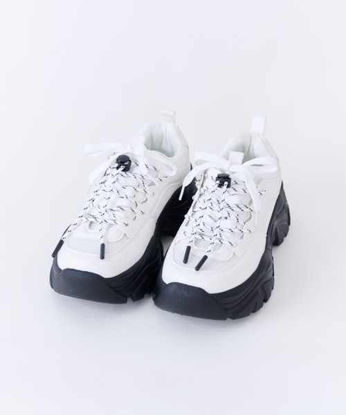 WEGO(ウィゴー)の「WEGO/コードMIXスニーカー(スニーカー・レディース・ブラック/ホワイト・MEDIUM/LARGE/SMALL)」の17枚目の写真