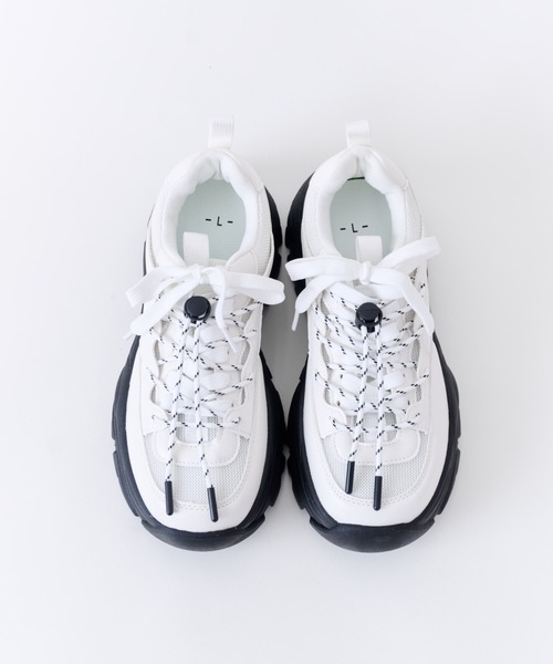 WEGO(ウィゴー)の「WEGO/コードMIXスニーカー(スニーカー・レディース・ブラック/ホワイト・MEDIUM/LARGE/SMALL)」の8枚目の写真