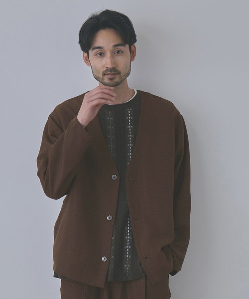 URBAN COLLECTION(アーバンコレクション)の「【URBAN COLLECTION/アーバンコレクション】ライトプリペラカーディガン(カーディガン/ボレロ・メンズ・ベージュ/チャコールグレー/ブラウン・L/XL/M/S)」の2枚目の写真