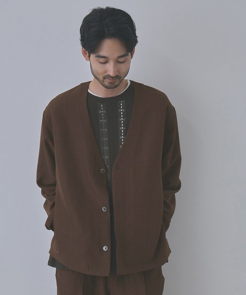 URBAN COLLECTION(アーバンコレクション)の「【URBAN COLLECTION/アーバンコレクション】ライトプリペラカーディガン(カーディガン/ボレロ・メンズ・ベージュ/チャコールグレー/ブラウン・L/XL/M/S)」の4枚目の写真
