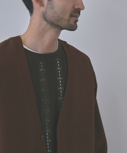 URBAN COLLECTION(アーバンコレクション)の「【URBAN COLLECTION/アーバンコレクション】ライトプリペラカーディガン(カーディガン/ボレロ・メンズ・ベージュ/チャコールグレー/ブラウン・L/XL/M/S)」の7枚目の写真