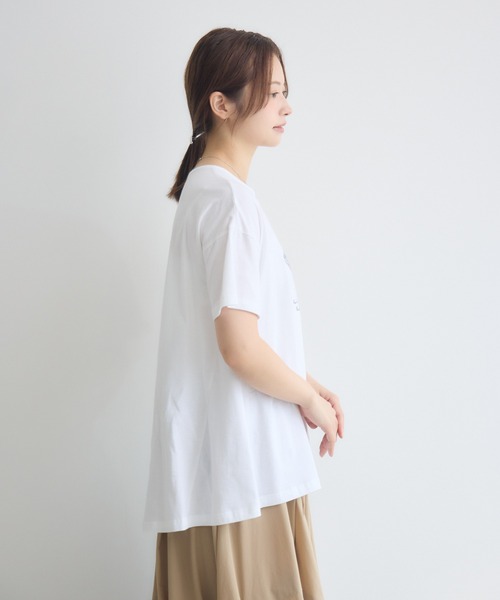 KATHARINE ROSS(キャサリンロス)の「日本製ナチュラルソフトLADY刺繍Tシャツ(Tシャツ/カットソー・レディース・オフホワイト/ブラック・FREE)」の15枚目の写真