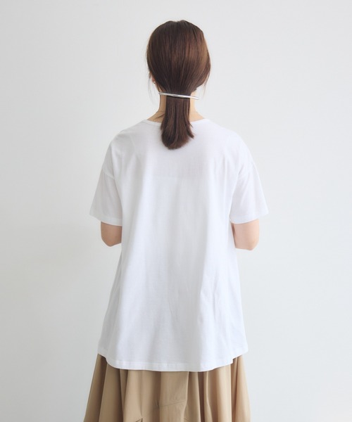 KATHARINE ROSS(キャサリンロス)の「日本製ナチュラルソフトLADY刺繍Tシャツ(Tシャツ/カットソー・レディース・オフホワイト/ブラック・FREE)」の16枚目の写真