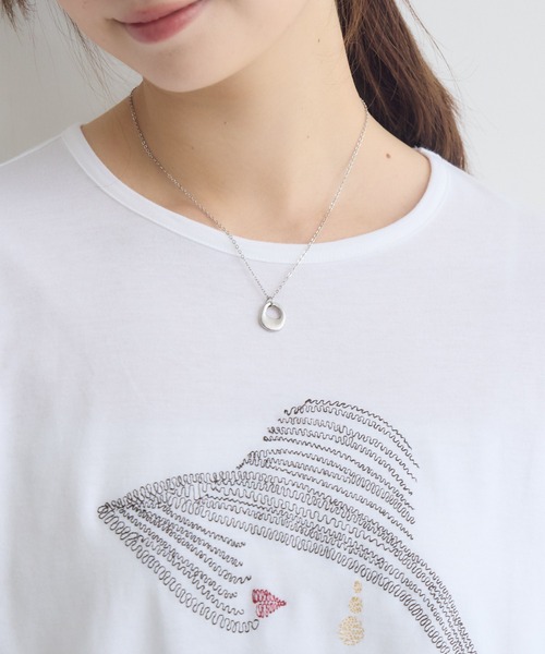 KATHARINE ROSS(キャサリンロス)の「日本製ナチュラルソフトLADY刺繍Tシャツ(Tシャツ/カットソー・レディース・オフホワイト/ブラック・FREE)」の21枚目の写真