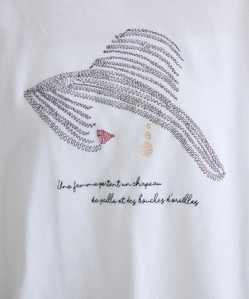 KATHARINE ROSS(キャサリンロス)の「日本製ナチュラルソフトLADY刺繍Tシャツ(Tシャツ/カットソー・レディース・オフホワイト/ブラック・FREE)」の22枚目の写真