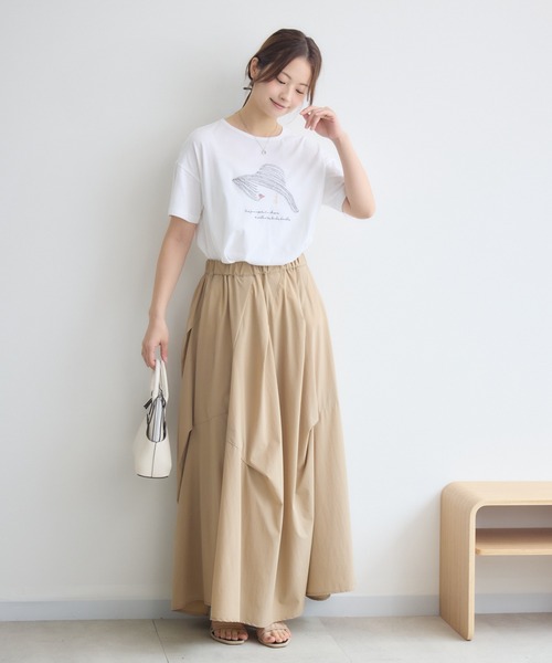 KATHARINE ROSS(キャサリンロス)の「日本製ナチュラルソフトLADY刺繍Tシャツ(Tシャツ/カットソー・レディース・オフホワイト/ブラック・FREE)」の17枚目の写真