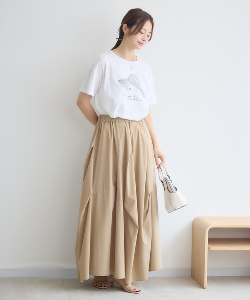 KATHARINE ROSS(キャサリンロス)の「日本製ナチュラルソフトLADY刺繍Tシャツ(Tシャツ/カットソー・レディース・オフホワイト/ブラック・FREE)」の18枚目の写真
