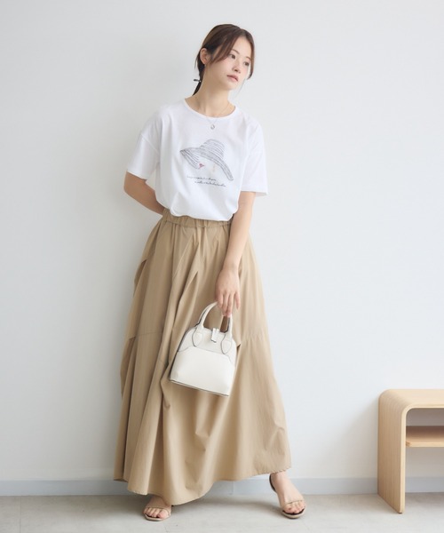 KATHARINE ROSS(キャサリンロス)の「日本製ナチュラルソフトLADY刺繍Tシャツ(Tシャツ/カットソー・レディース・オフホワイト/ブラック・FREE)」の19枚目の写真
