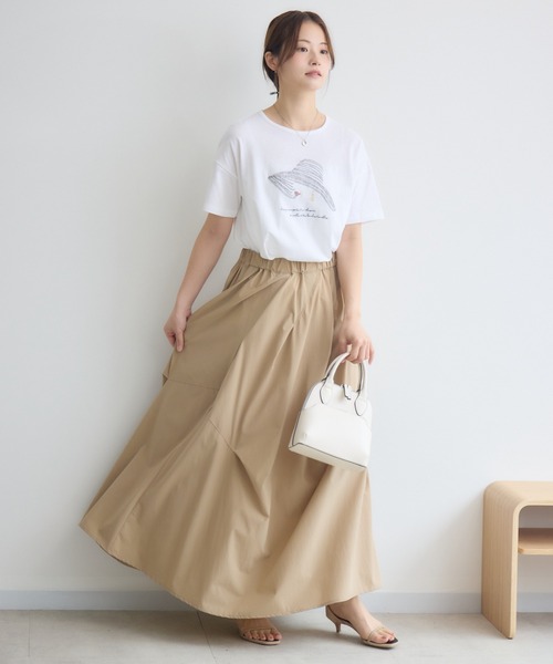 KATHARINE ROSS(キャサリンロス)の「日本製ナチュラルソフトLADY刺繍Tシャツ(Tシャツ/カットソー・レディース・オフホワイト/ブラック・FREE)」の20枚目の写真