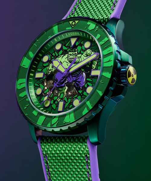 FOSSIL(フォッシル)の「フォッシル | マーベル Marvel x Fossil Limited-Edition Incredible Hulk インクレディブル・ハルク 限定版 腕時計 メンズ 自動巻き シリコン LE1246SET(アナログ腕時計・メンズ・グリーン・FREE)」の1枚目の写真