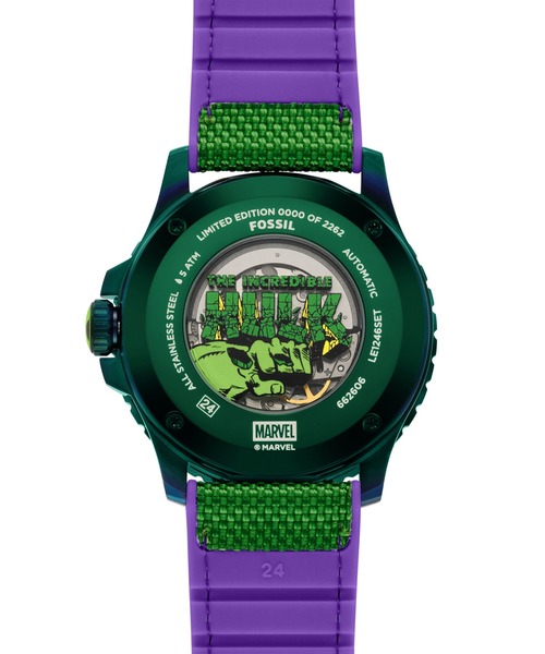 FOSSIL(フォッシル)の「フォッシル | マーベル Marvel x Fossil Limited-Edition Incredible Hulk インクレディブル・ハルク 限定版 腕時計 メンズ 自動巻き シリコン LE1246SET(アナログ腕時計・メンズ・グリーン・FREE)」の4枚目の写真