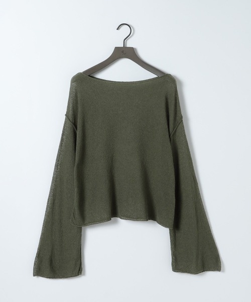 eL(エル)の「【eL】12G Boucle Loose Pullover/1044373(ニット/セーター・レディース・カーキ/オフホワイト/ピンク系その他・FREE)」の1枚目の写真