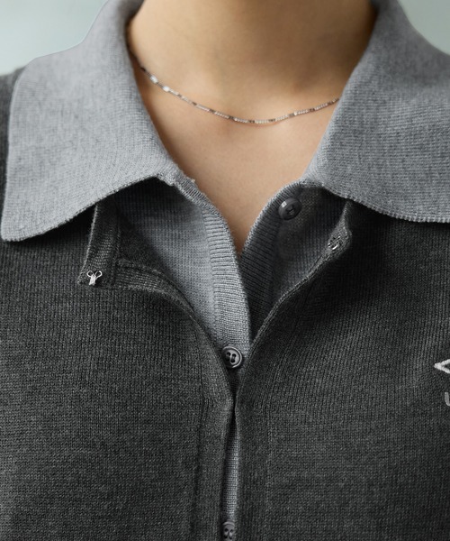 UMBRO(アンブロ)の「【UMBRO/アンブロ】限定 レイヤードポロニットカーディガン(カーディガン/ボレロ・レディース・ベージュ/チャコール・L/M)」の12枚目の写真